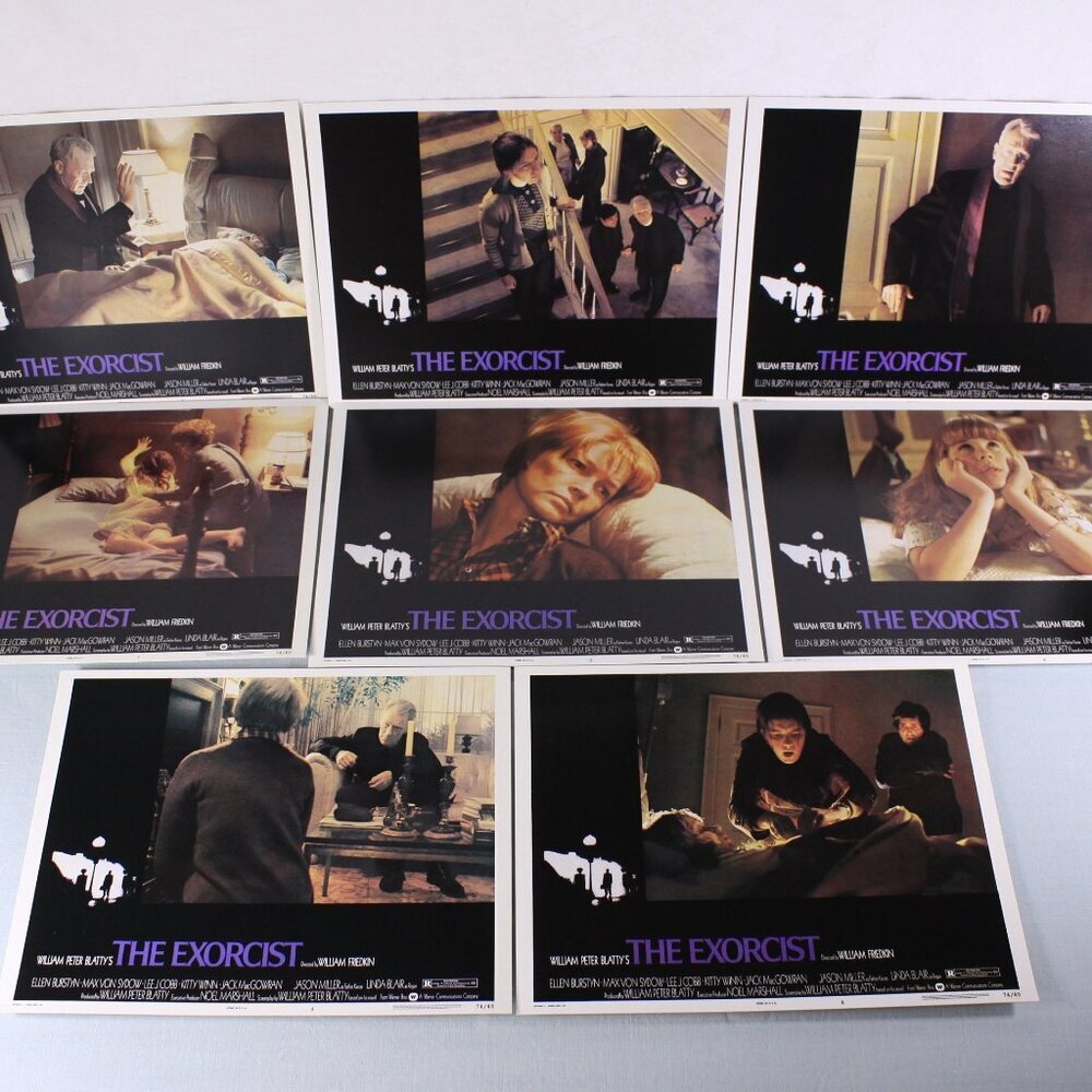 1974 The Exorcist Lobby cards 11 x 8.5" horror movie promo posters, The Exorcist